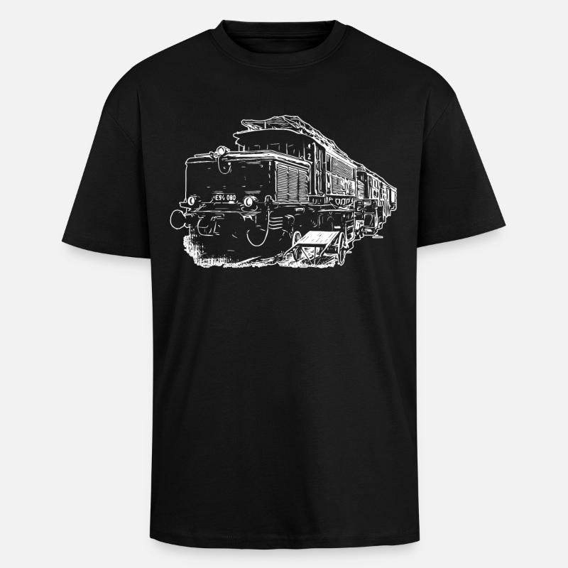 E94 Train Le Crocodile - T-shirt unisexe oversize épais - noir