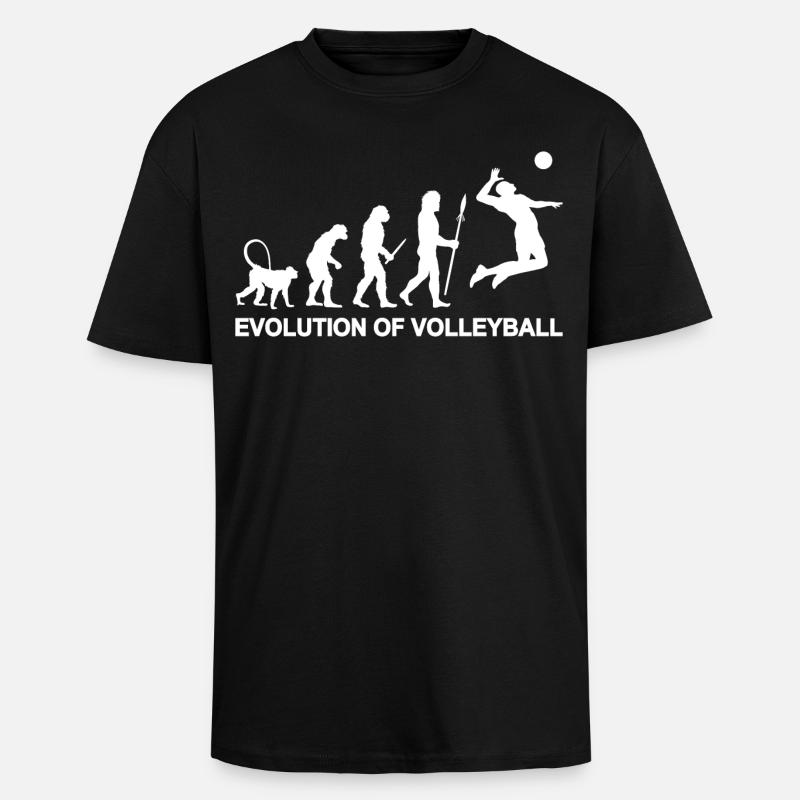 Évolution du volleyball - T-shirt unisexe oversize épais - noir