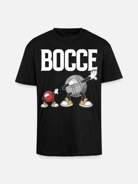 Dabbing Bocce Ball with Jack Bocci Dab Game Bocce - Unisex Oversized Heavyweight T-shirt - black