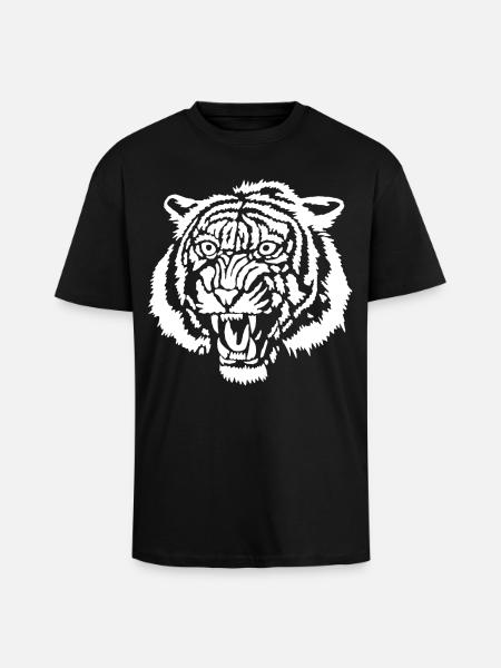White tiger graffiti - Unisex Oversized Heavyweight T-shirt - black
