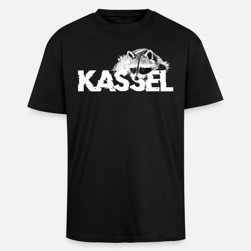 raton laveur Kassel - T-shirt unisexe oversize épais - noir