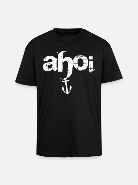 Ahoi - Oversized Heavyweight Unisex T-Shirt - Schwarz