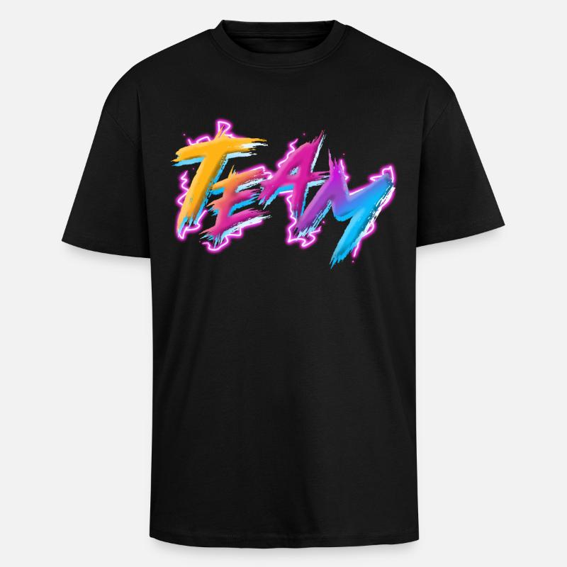 Team - Oversized Heavyweight Unisex T-Shirt - Schwarz