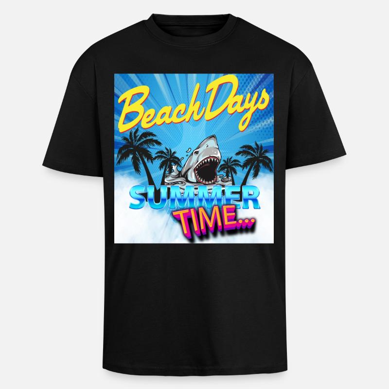 Sommerzeit - Oversized Heavyweight Unisex T-Shirt - Schwarz