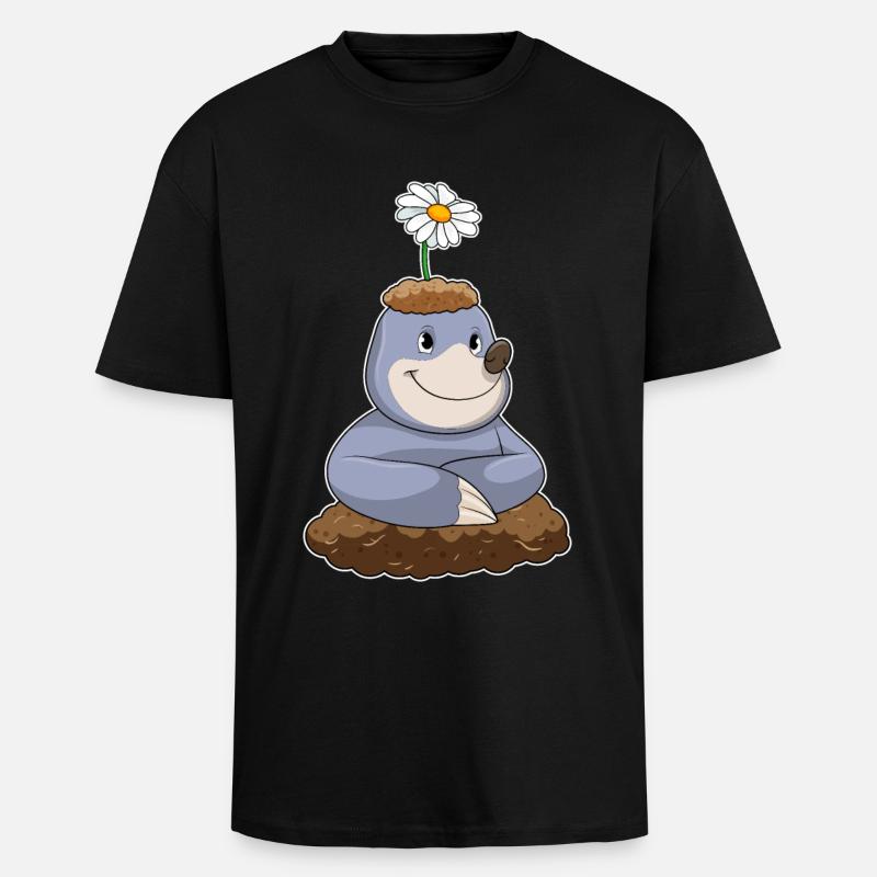 Maulwurf Gänseblümchen - Oversized Heavyweight Unisex T-Shirt - Schwarz