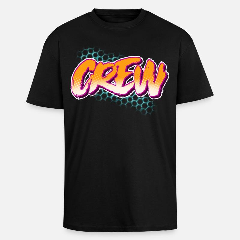 Crew - Oversized Heavyweight Unisex T-Shirt - Schwarz