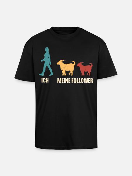 Ziege Hirte Ziegen - Oversized Heavyweight Unisex T-Shirt - Schwarz