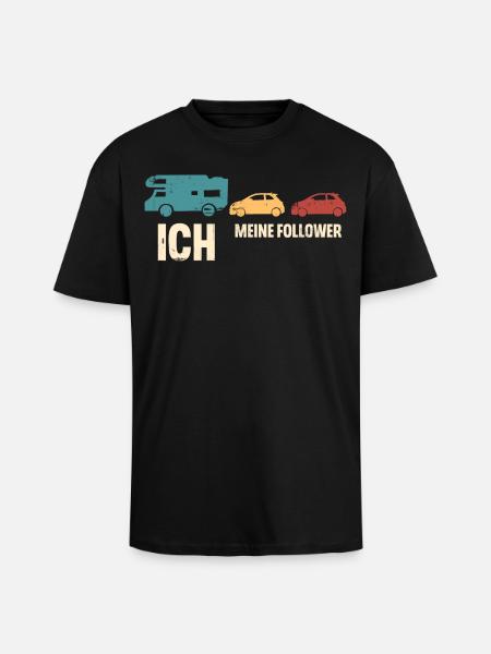 Camping Camper Wohnmobil - Oversized Heavyweight Unisex T-Shirt - Schwarz