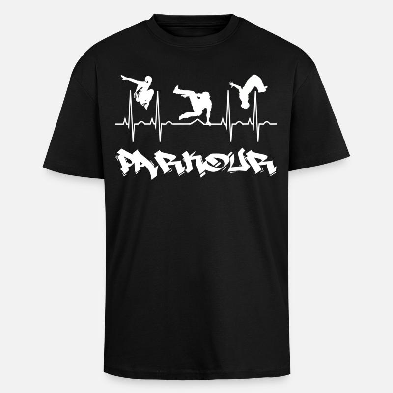 Parkour - Oversized Heavyweight Unisex T-Shirt - Schwarz