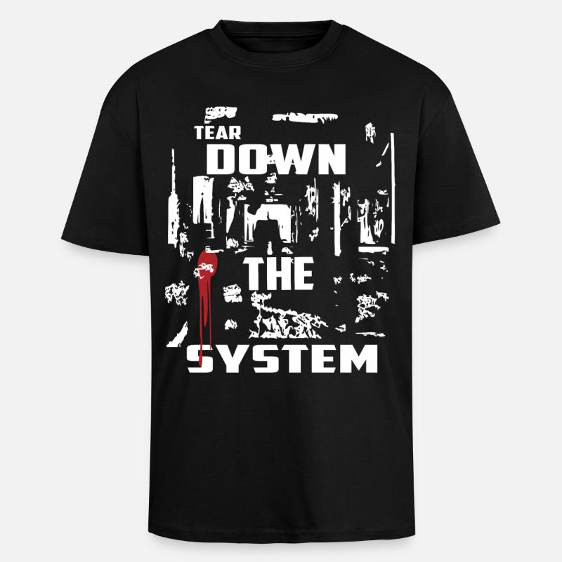 Zerstören Sie das System - Oversized Heavyweight Unisex T-Shirt - Schwarz