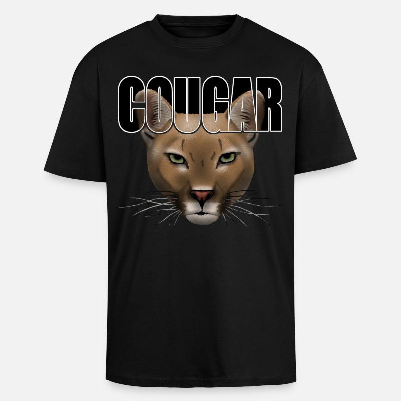 Cougar script R6Z - T-shirt unisexe oversize épais - noir