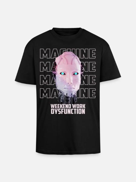 Machine Man - Unisex Oversized Heavyweight T-shirt - black