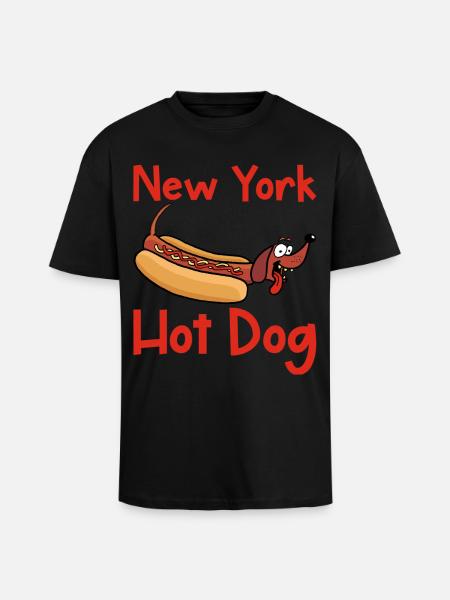 new york hot dog - Unisex Oversized Heavyweight T-shirt - black