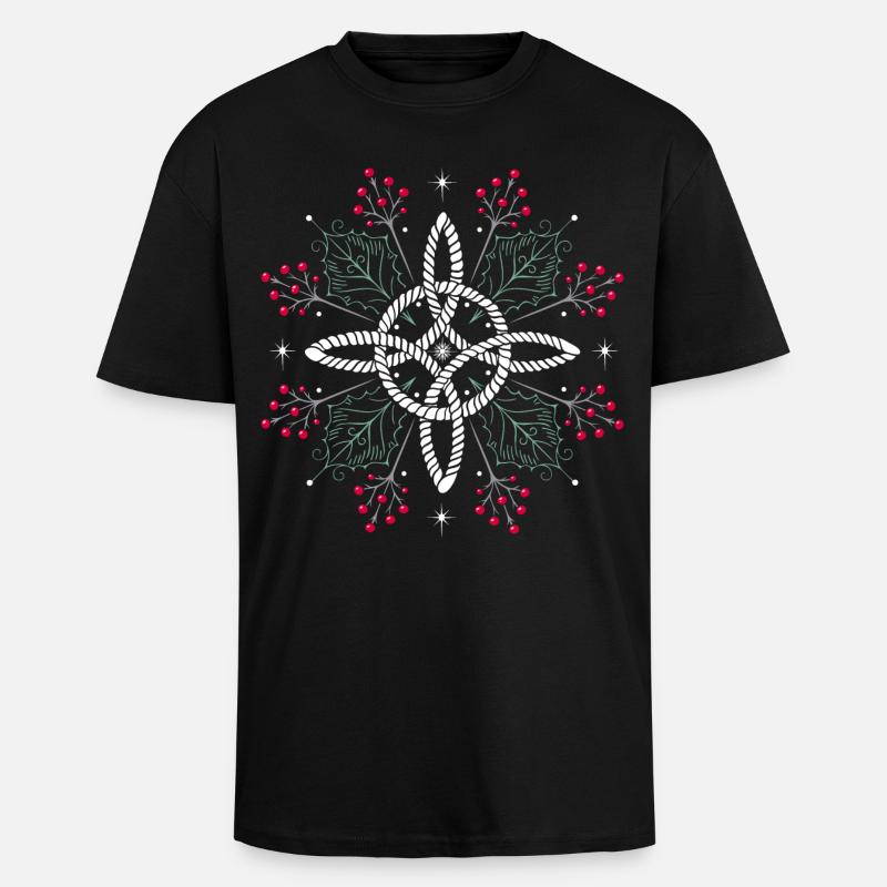 Nœud de sorcière Ilex Holly - T-shirt unisexe oversize épais - noir