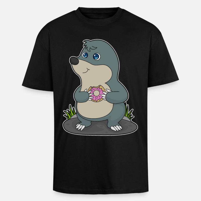 Mole Donut - Unisex Oversized Heavyweight T-shirt - black