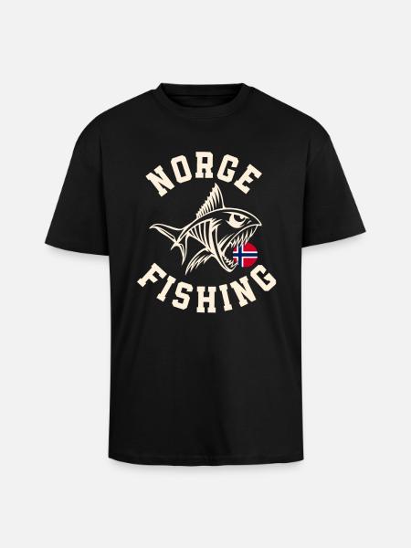 Norway Fishing Tour Fishing Angler Fishing - Unisex Oversized Heavyweight T-shirt - black