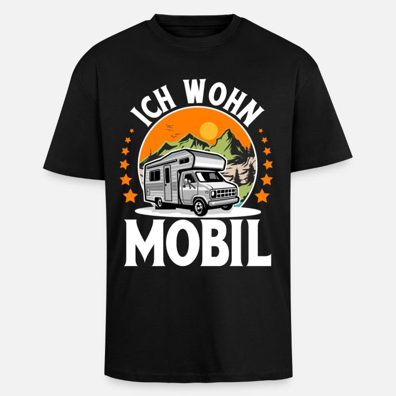 Camping Camper Campen - Oversized Heavyweight Unisex T-Shirt - Schwarz