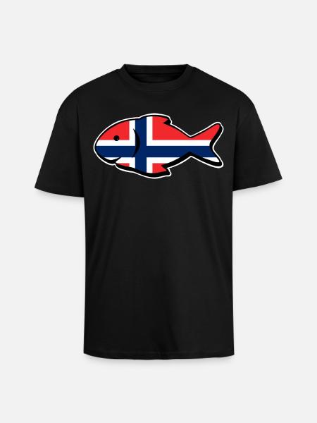 Norway Fishing Fish Angler Fishing - Unisex Oversized Heavyweight T-shirt - black