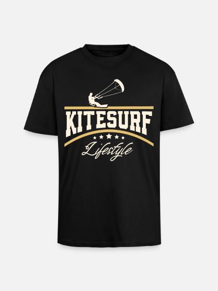 Kitesurfen Kitesurf Kitesurfer Kiteboard - T-shirt unisexe oversize épais - noir