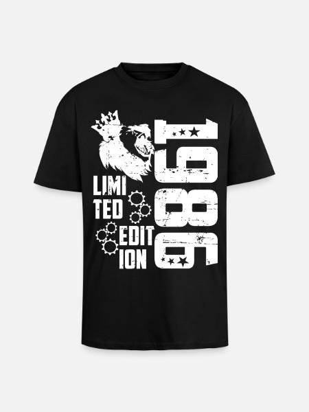 1986 Born Édition Limitée - T-shirt unisexe oversize épais - noir