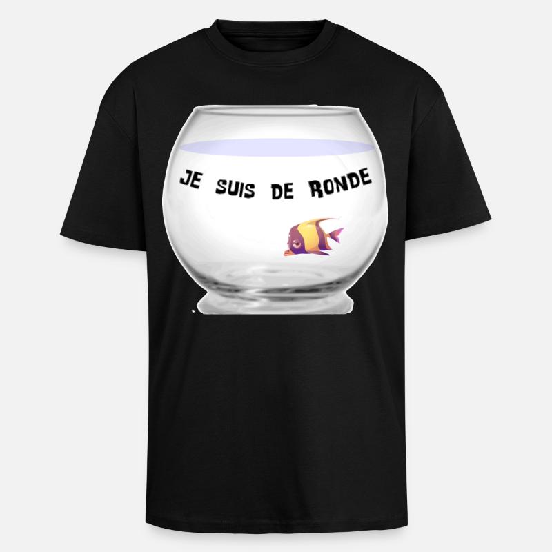 Poisson - T-shirt unisexe oversize épais - noir