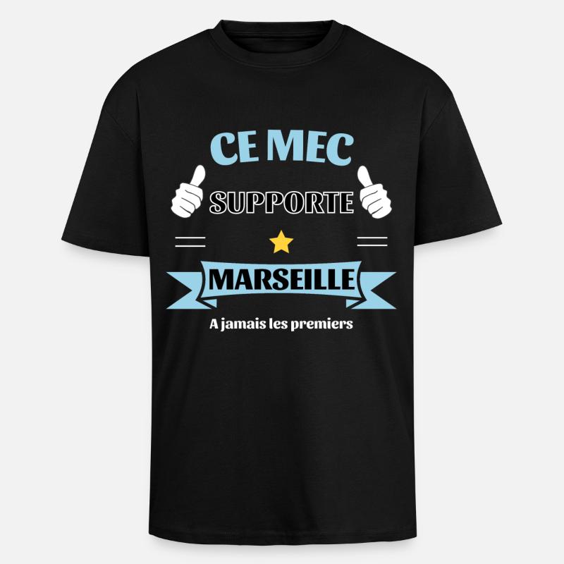 Ce mec supporte Marseille - T-shirt unisexe oversize épais - noir