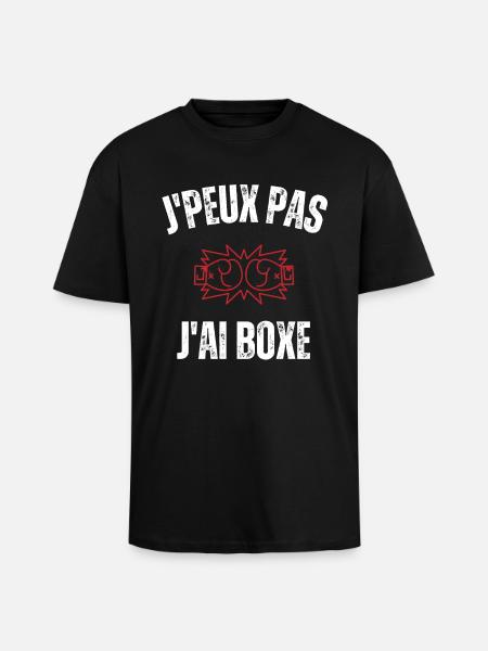 Je peux pas j'ai boxe - T-shirt unisexe oversize épais - noir