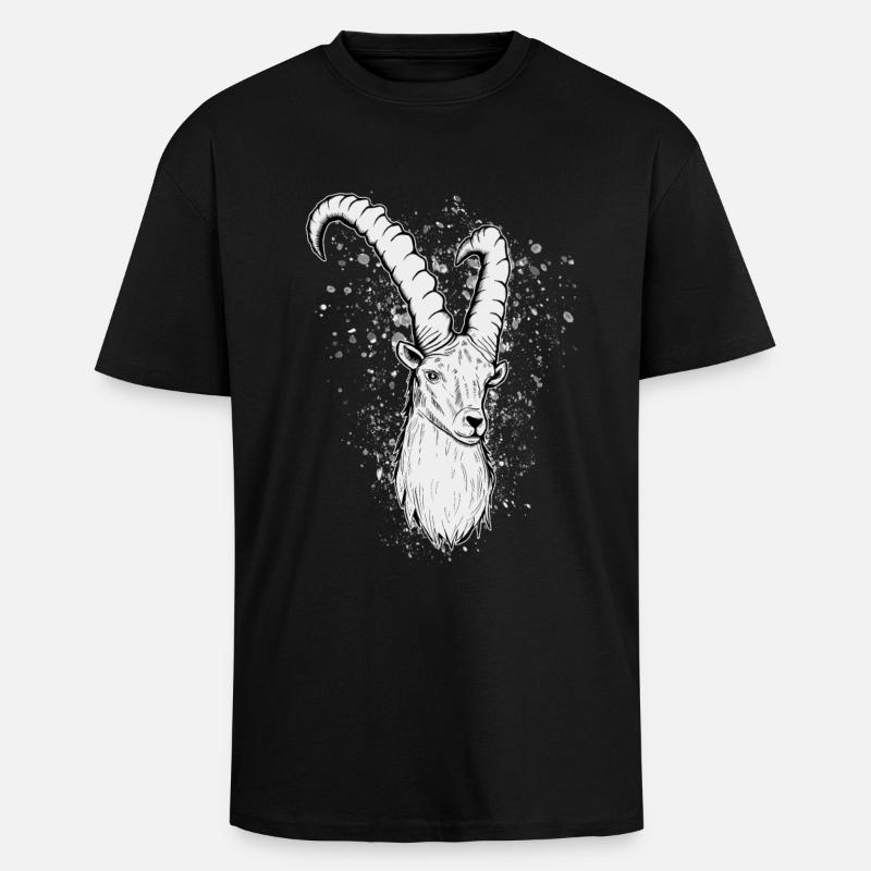 Steinbock Sternzeichen Geschenk - Oversized Heavyweight Unisex T-Shirt - Schwarz