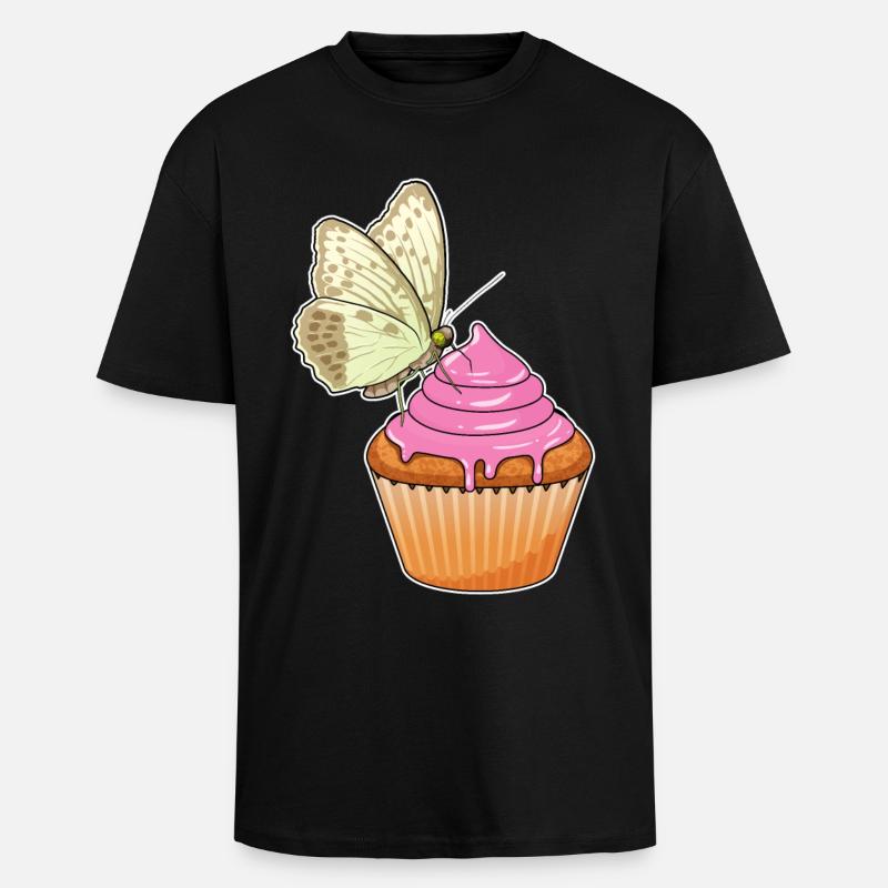 Muffin papillon - T-shirt unisexe oversize épais - noir