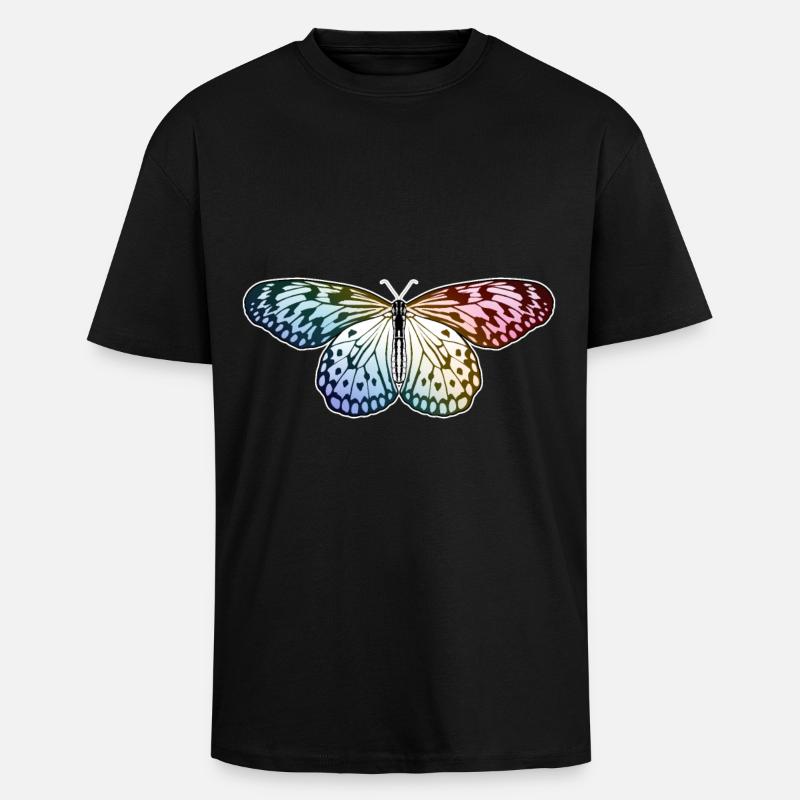 Papillon Arc-en-ciel - T-shirt unisexe oversize épais - noir