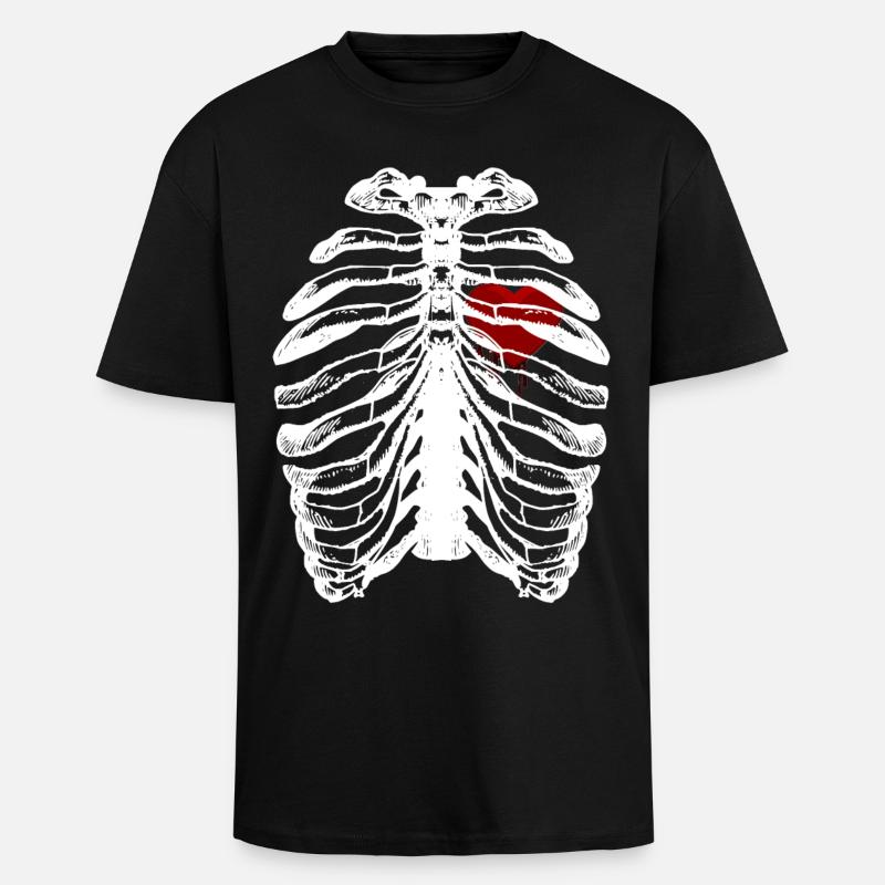 skeleton - Unisex Oversized Heavyweight T-shirt - black