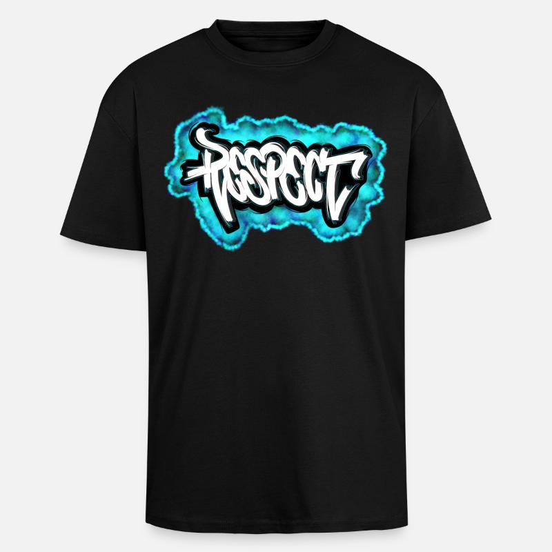 Respectez le design graffiti - T-shirt unisexe oversize épais - noir