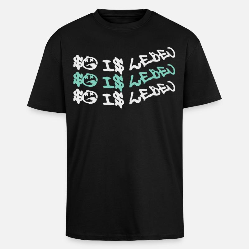 Zitat So is leben - Oversized Heavyweight Unisex T-Shirt - Schwarz
