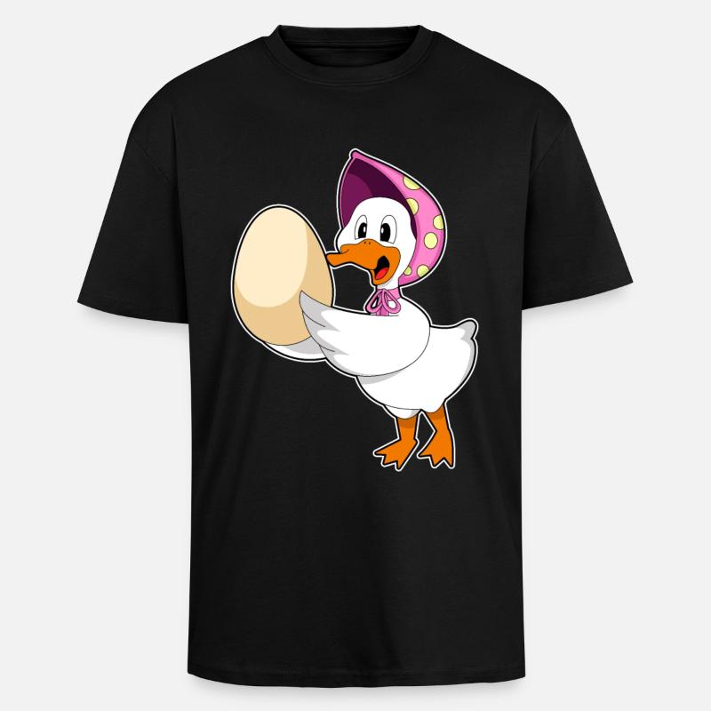 Oeuf de canard - T-shirt unisexe oversize épais - noir