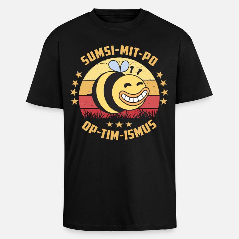 Optimismus oder Sumsi mit Po - Oversized Heavyweight Unisex T-Shirt - Schwarz