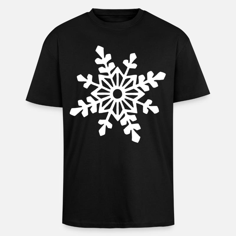 Flocon de neige blanc - T-shirt unisexe oversize épais - noir