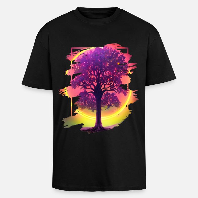 Tree - Unisex Oversized Heavyweight T-shirt - black