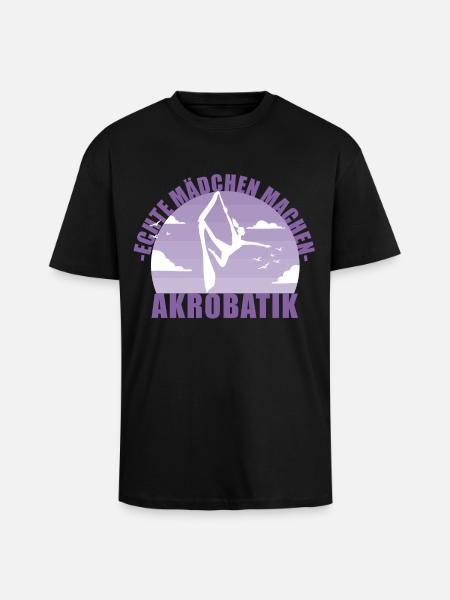 Echte Mädchen machen Akrobatik! Geschenk - Oversized Heavyweight Unisex T-Shirt - Schwarz