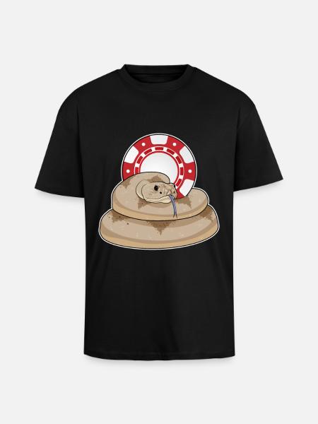 Snake Poker Poker Chips - Unisex Oversized Heavyweight T-shirt - black