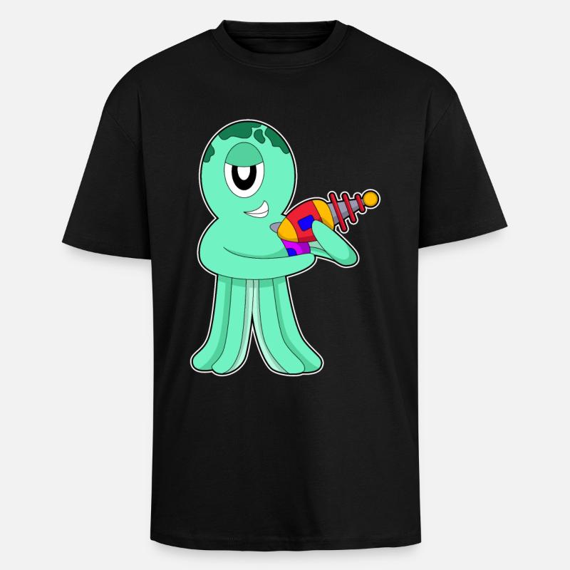 Octopus Alien - T-shirt unisexe oversize épais - noir