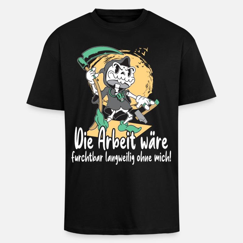 Sensenmann mit Werkzeug - Oversized Heavyweight Unisex T-Shirt - Schwarz