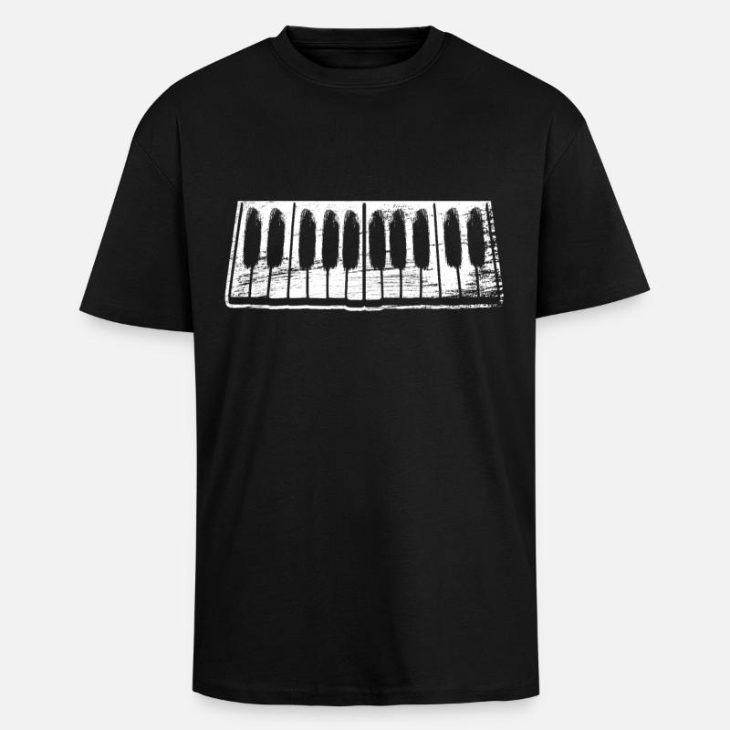 Klavier Keyboard - Oversized Heavyweight Unisex T-Shirt - Schwarz