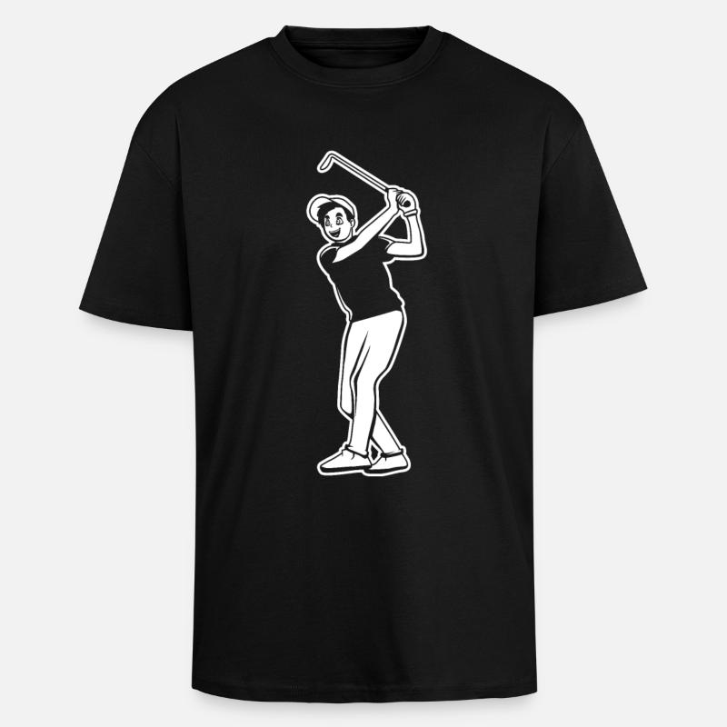 Golfspieler Junge - Oversized Heavyweight Unisex T-Shirt - Schwarz