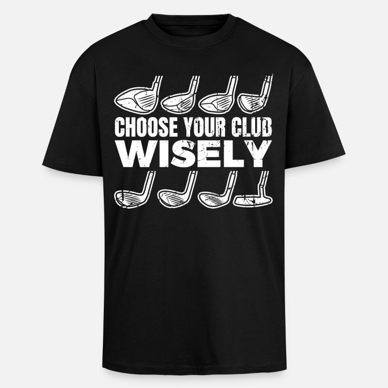 Wähle deinen Golfschläger - Oversized Heavyweight Unisex T-Shirt - Schwarz