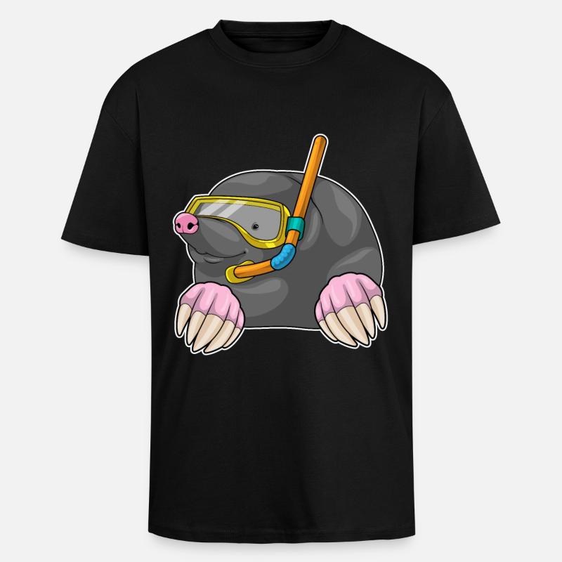 Mole Diver Snorkel - T-shirt unisexe oversize épais - noir
