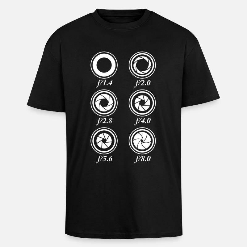 Kamera Blenden - Oversized Heavyweight Unisex T-Shirt - Schwarz