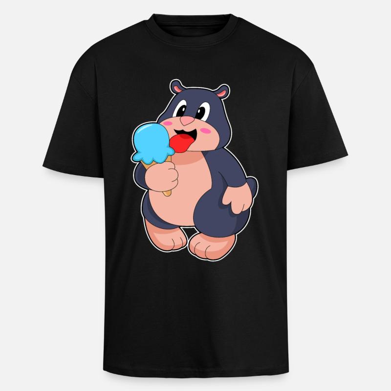 Maulwurf Waffeleis - Oversized Heavyweight Unisex T-Shirt - Schwarz