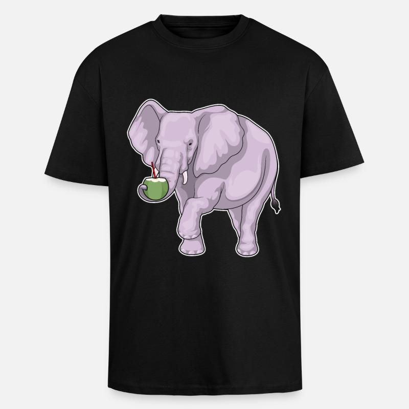 Éléphant Noix de - T-shirt unisexe oversize épais - noir