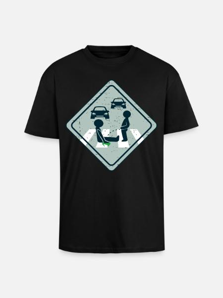 Climate activist road gluing - Unisex Oversized Heavyweight T-shirt - black