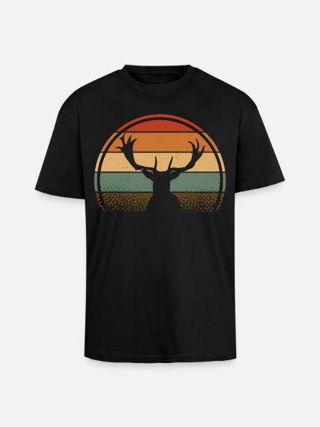 Cerf - T-shirt unisexe oversize épais - noir